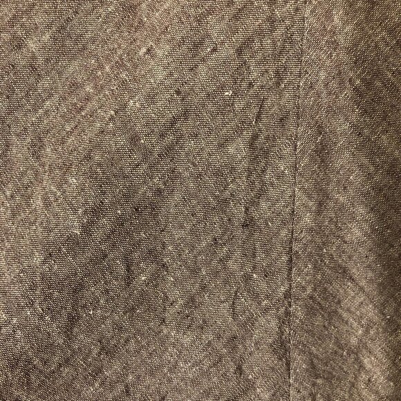 Chapter ONE Linen Cotton Brown Zig-Zag Hem A-Line Skirt Sz 12 - Picture 7 of 9